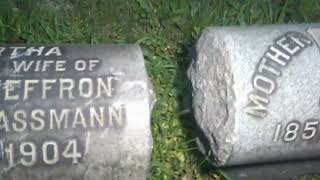 Historic gravestones at Monroe Street Cemetery in Cleveland Ohio